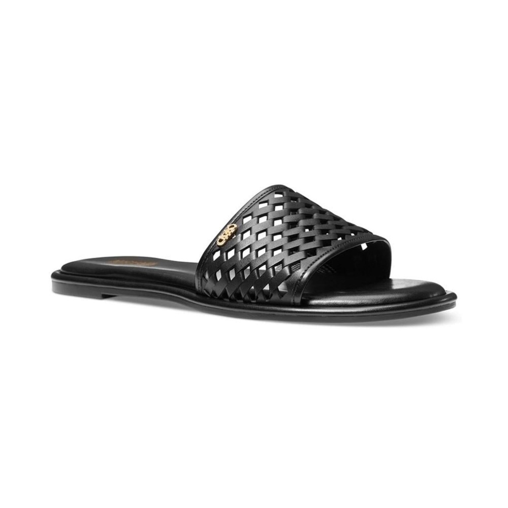 Michael Kors Black Perforated Saylor Sandals
